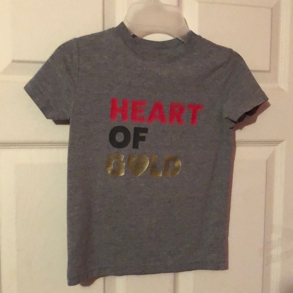 Cat & Jack Heart of Gold Gray T-Shirt Boys XS 4/5